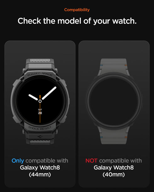 Spigen Galaxy Watch 8 (44mm) Case+Band Rugged Armor Pro